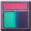 Farbfeldmalerei Pink über Blau