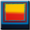 colorfield orange and yellow on turquoise